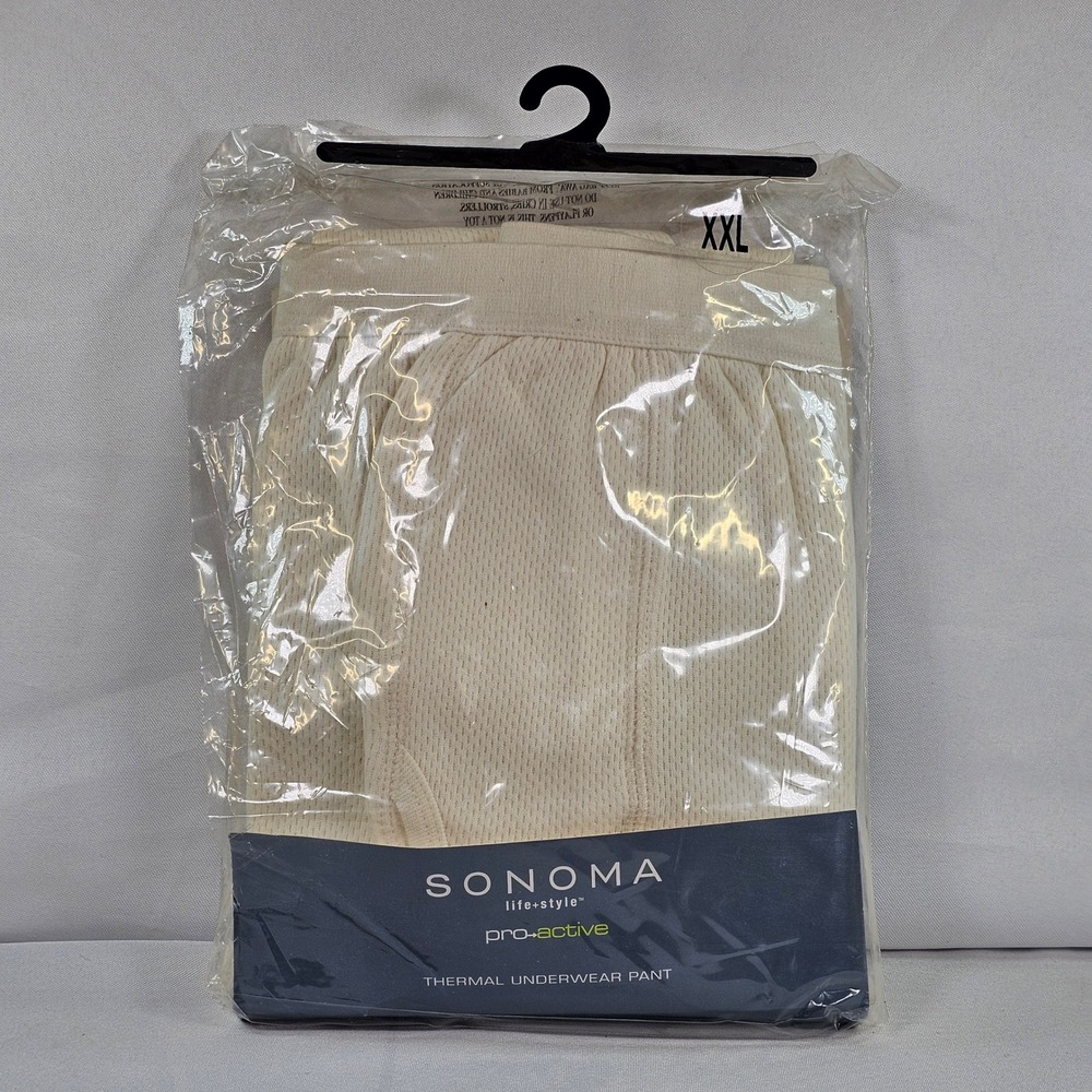 Sonoma Pro-Active Thermal Underwear Pant Natural XXL 2XL JR2623 Mens Base Layer